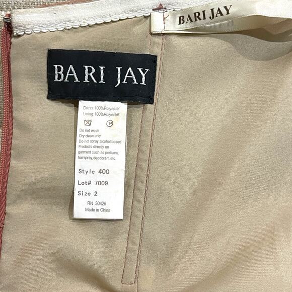 Bari Jay Style 400 Strapless Sweetheart Mini Dress Melon 2 - Picture 6 of 6